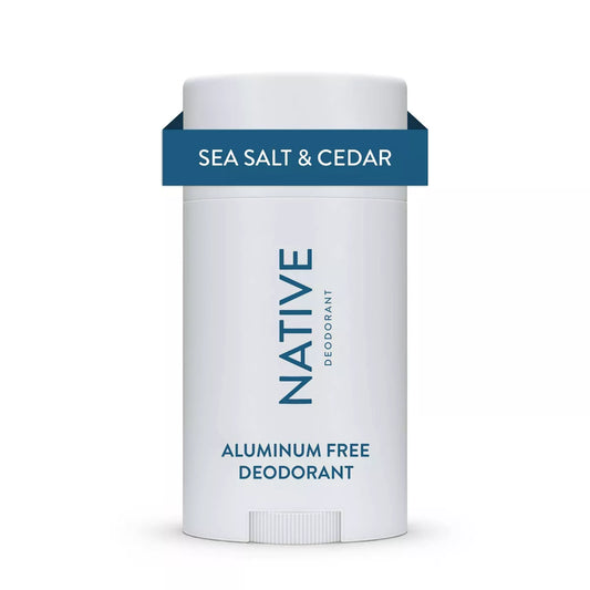 Native Deodorant – Aluminum-Free, Long-Lasting Protection, Sea Salt & Cedar Scent, 2.65 oz