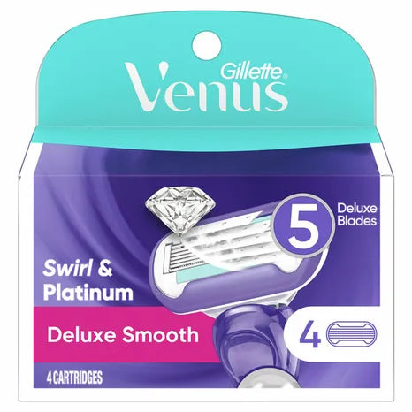 Venus Deluxe Smooth Razor Blade Refills – 4 Pack | Premium Women's Shaving Blades